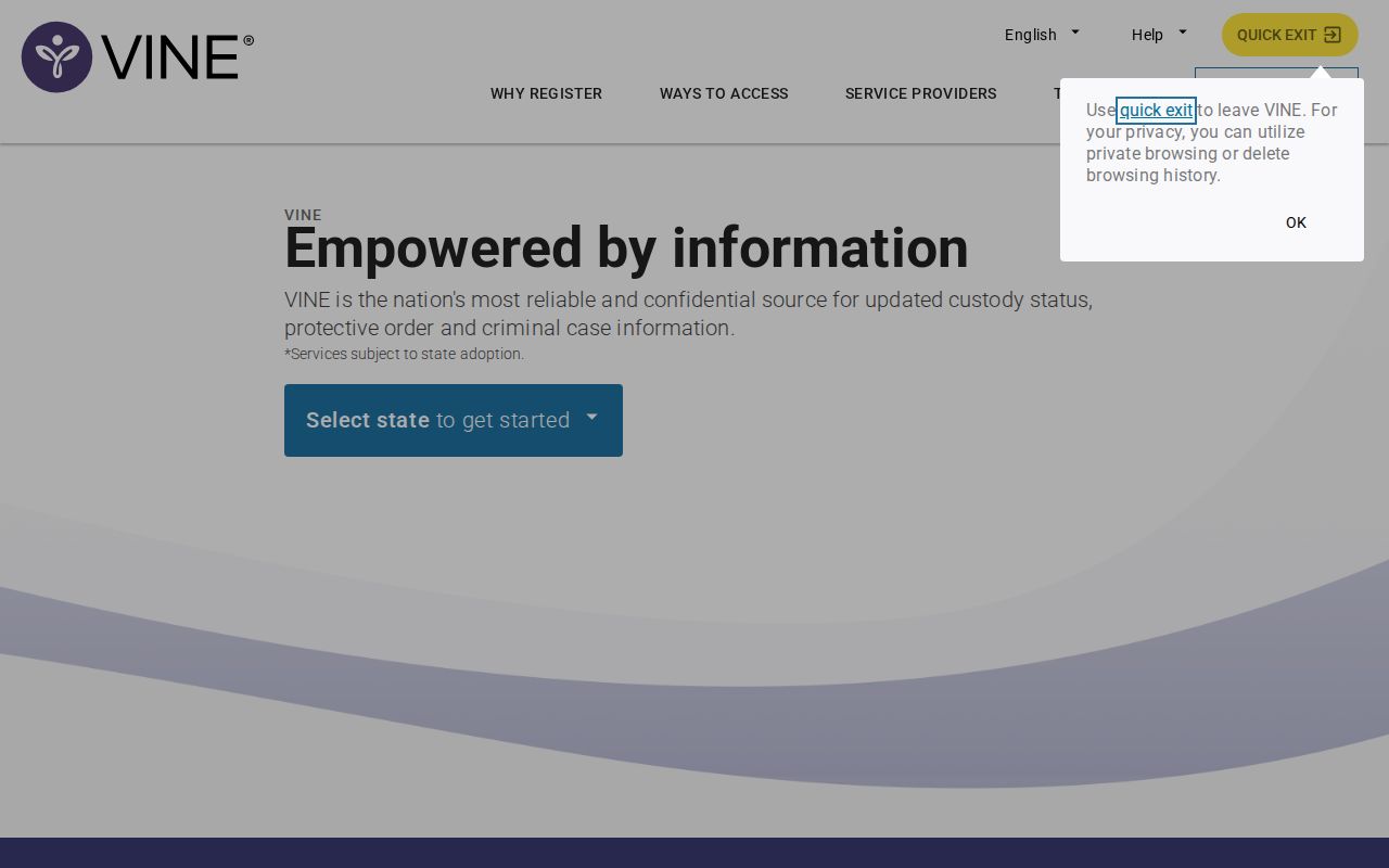 VINELink Jefferson County Tennessee custody search interface