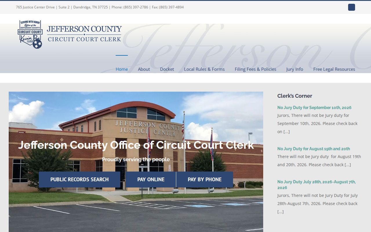 Dandridge arrest Jefferson County Circuit Court Clerk source