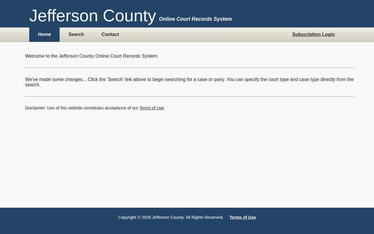 Jefferson County arrest court record search